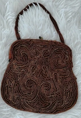 Bolsa Vintage Anos 1940 por Josef Frisada à Mão na Bélgica Marrom Pequena - Imagem 1 de 4