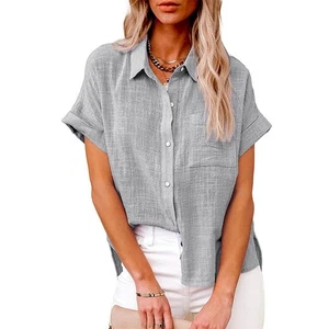 Comfortable and Stylish Women's Linen Shirt for Home and Outgoing Activities - Picture 1 of 20
