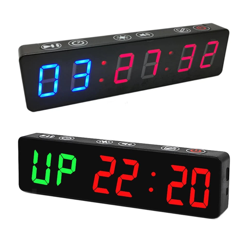Gym Timer Stoppuhr USB wiederaufladbar Count Down/Up Clock LED Workout Colck - Bild 1 von 1