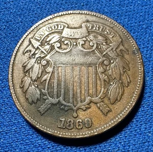 1869 Two Cent Piece - Picture 1 of 2