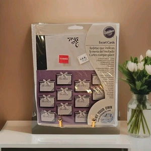 New Wilton Escort Cards Kit Print Your Own White & Black Wedding Events - Picture 1 of 4