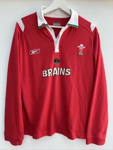 Vintage Wales Rugby Shirt Reebok Red Long Sleeve Womens 16 XL - Picture 1 of 9