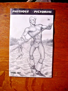 PHYSIQUE PICTORIAL MAGAZINE VOL 7 #1 1957  TOM OF FINLAND 1ST COVER ILLUSTRATION - Bild 1 von 8
