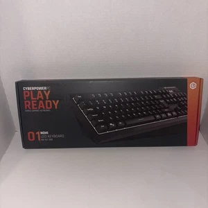 CyberPower PC Play Ready LED Wired Gaming Keyboard 01 RGB NOHI KB-161-306 NEW - Picture 1 of 2
