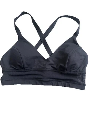 Sujetador deportivo con tirantes cruzados Lululemon talla 8 correa de malla negra yoga pilates entrenamiento Foto 1 de 4