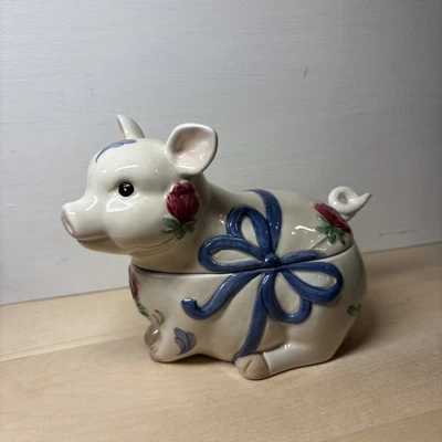 AMAPOLAS LENOX EN AZUCARERO CERDO CORRAL AZUL CON CUCHARA Foto 1 de 4