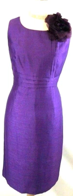 Abito nuovo Jacques Vert 14 16 18 20 viola shantung plissettato scintillante prezzo consigliato £ 159 - Immagine 1 di 4