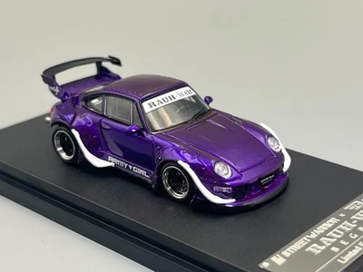 Porsche 911 Turbo RWB Widebody Custom Street Weapon escala 1/64 con vitrina Foto 1 de 4