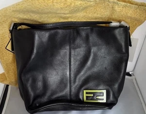 New Fendi Leather Hobo Bag Black With Dust Bag - Picture 1 of 17