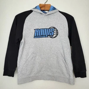 Nike Hoops Hoodie Grey Dark Blue "Satin" lined hood Basketball Youth Boys XL - Picture 1 of 12