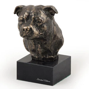 Englische Staffordshire Terrier, Hundemarmorstatue Büste, ArtDog, CH - Bild 1 von 5