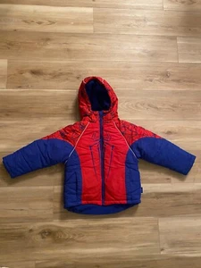 2012 The Amazing Spiderman Puffer Coat Jacket Embroidered Size Youth XS 5/6 RARE - Picture 1 of 24