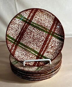 8 Blue Ridge Rustic Plaid 7 1/4" Salad Plates - Picture 1 of 1