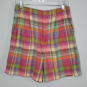 Ralph Lauren POLO de colección arco iris a cuadros bermudas pantalones cortos para mujer 8 algodón madras - Imagen 1 de 7