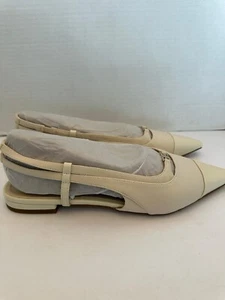 Sam Edelman Cecelia Damen-Flats Größe elfenbeinfarben 8,5 spitz zulaufend Fersenriemen Freizeit - Bild 1 von 9