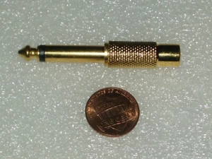 un conector adaptador de audio conector mono macho de 1/4" a conector hembra RCA chapado en oro - Imagen 1 de 12