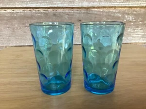 Vasos de cóctel Mid Century Juice 2 puntos azules con huella digital óptica vajilla de bar 4 onzas - Imagen 1 de 12