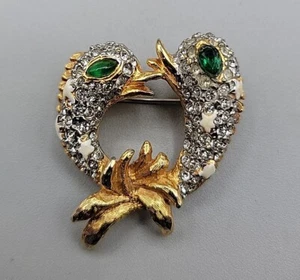KJL Zodiac Pisces Brooch Rhinestone Double Fish Rare Vintage Kenneth Jay Lane  - Picture 1 of 12