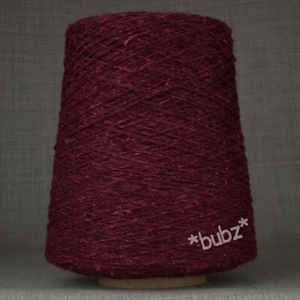 UNIQUE WOOL & FLAX THICK WEAVING YARN OXBLOOD RED 400g CONE WARP WEFT WARPING - Picture 1 of 2