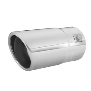Car Muffler Tip Exhaust Pipe, Stainless Steel Chrome Effect, Fit 1.75-2.5 inch ⌀ - Imagen 1 de 6