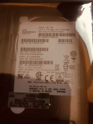 HPE 2.5" 600GB hot-plug SAS HDD - 12Gb 15k RPM, 3.5-inch Caddy 765867-001 - Image 1 of 3