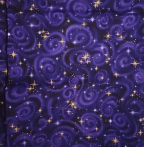 Cotton Fabric Purple Swirls. By The Yard. - Picture 1 of 1