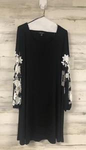 Neu mit Etikett Spense LG schwarzes Kleid Spitze Blumenapplikation Häkel romantisch schick Cottagecore - Bild 1 von 6