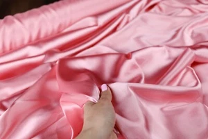 Blush Rose Satin Charmeuse Fabric By The Yard 205 - Picture 1 of 15