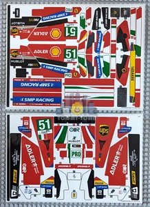 LEGO TECHNIC FOGLIO ADESIVI 1 e 2 per set 42125 FERRARI 488 GTE AF CORSE #51 - Foto 1 di 1
