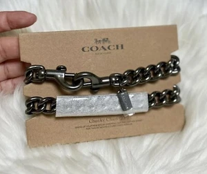 COACH CR457 Chunky Chain Shoulder Strap 23 3/4” Gunmetal Tone New In Package - Picture 1 of 13