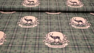Polsterstoff Velour grün-beiger Schwarzwaldstoff Möbelstoff im Landhausstil - Bild 1 von 4