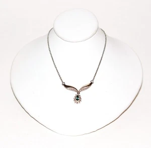 Natural Indicolite Tourmaline & Diamond Necklace 14K White Gold .31tcw Pendant - Picture 1 of 9