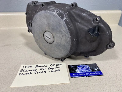 1974 Honda CR250M Elsinore R.H. Engine Clutch Cover Part # 11331-381-000 Used . - Image 1 of 4