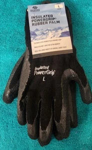 Red Steer Black Insulated Power Grips Gloves Rubber Palm Work(size LARGE) - Picture 1 of 3