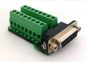 DB15 D-Sub 15pin Female Adapter RS-232 Breakout Board Connector (D8) - Afbeelding 1 van 1