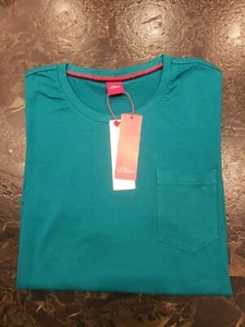 S.Oliver S Oliver T-Shirt L Slim Fit NWT Cotton Pocket Green European Quality - Picture 1 of 5