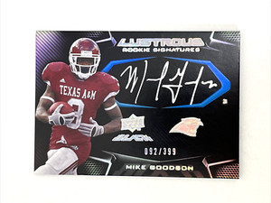 MIKE GOODSON 2009 UD BLACK FOOTBALL AUTO ROOKIE Texas A&M / PANTHERS