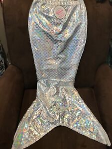 JUSTICE SWIM COVERUP MERMAID TAIL SIZE L IRIDESCENT RAINBOW SHIMMER SUPER CUTE!!