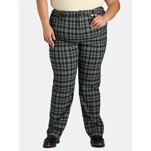 Womens Black Plaid Terra & Sky High Rise Straight Leg Pants Plus size 20W - Picture 1 of 3