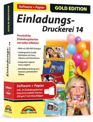 Einladungs Druckerei 14 mit Papier - PC-DVD - NEU & Verpackt - Bild 1 von 4