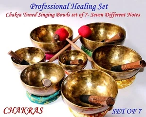 5-10'' Tibetan singing bowl set  of 7 professional healing meditation yoga Bowls - Picture 1 of 4