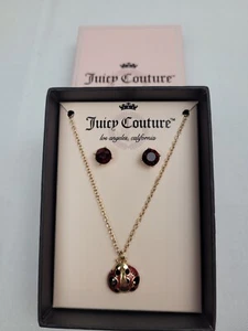 JUICY COUTURE - MARIENKÄFER - STEINE - KETTE & OHRRING SET - GOLD - NEUWARE - Bild 1 von 2