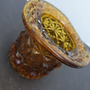 Vintage Fenton Gänseblümchen und Knopf Braunglas Zylinder Hut Zahnstocher Halter - Bild 1 von 20