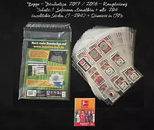 Topps Bundesliga 2017/18 Komplett: 294 Sticker ungeklebt + Leeralbum + Quartett - Bild 1 von 5