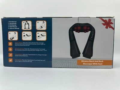 Massageador de pescoço e ombro Shiatsu com calor tecido profundo travesseiro de amassar 3D - Imagem 1 de 4