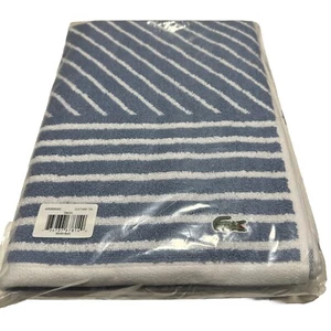 LACOSTE Home Heritage Anti-Microbial Supima Cotton Bath Towel 30 x 54 inc. Denim - Picture 1 of 5