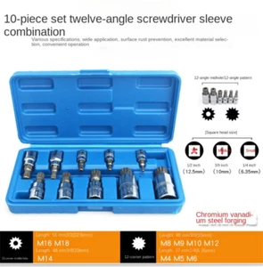 10-Piece M-Type Socket Set with Hex Socket Bits for Automotive Repair Tools - Picture 1 of 10