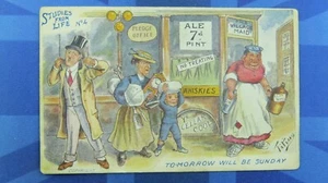 Postal de cómic vintage de 1900 prestamista promesa oficina sombrero pin estudios de la vida - Imagen 1 de 2
