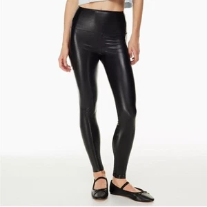 Aritzia Wilfred Negro Imitación Cuero Libre Daria Leggings Pantalones Talla Mediana - Imagen 1 de 7