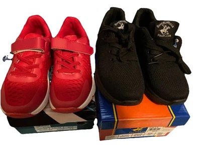 2 pares de nuevos zapatos de tenis para niños talla 13 nuevos con caja roja par y negro par nuevos Foto 1 de 4